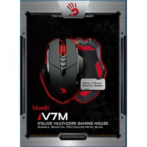 Bloody V7M Siyah Metal Ayak HD Optik 3200CPI Mouse