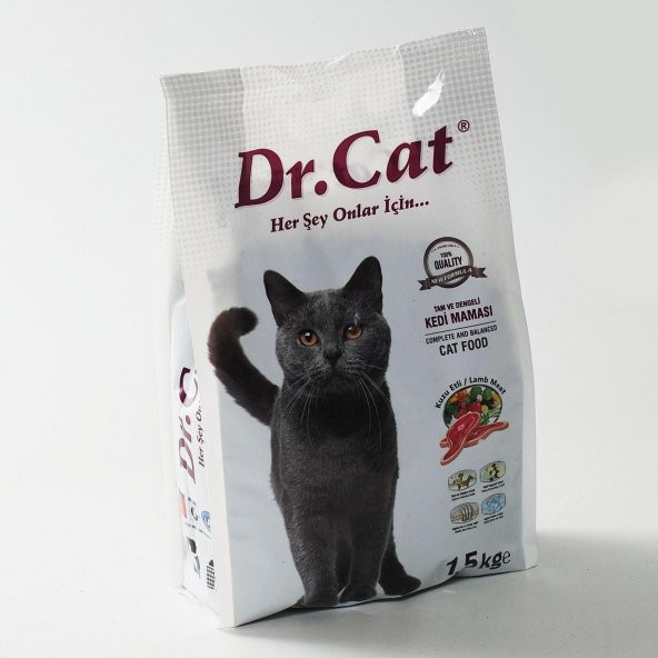 Dr.Cat Kuzu Etli Kuzulu Kuru Kedi Maması 1.5 Kg