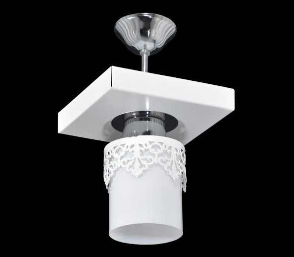 LAMBADAR TEKLİ KARE TEPSİ TAÇLI BEYAZ - 2