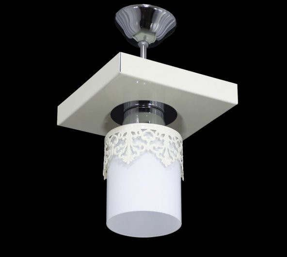 LAMBADAR TEKLİ KARE TEPSİ TAÇLI KREM - 2