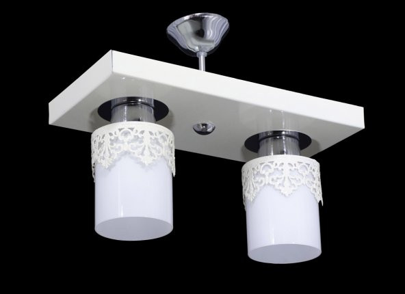 LAMBADAR İKİLİ DİKDÖRTGEN TEPSİ TAÇLI KREM - 2