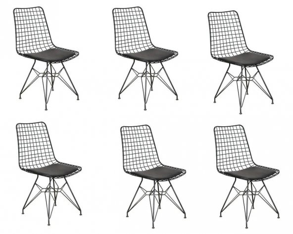 Knsz kafes tel sandalyesi 6 lı mazlum syhsyh ofis cafe bahçe mutf