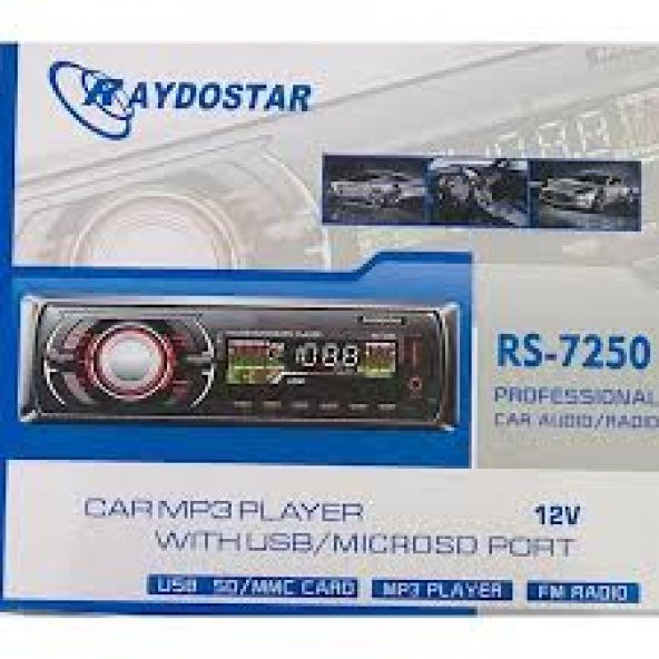 Raydostar Rs-7250 Oto MP3 Çalar Kalite 4x50 Watt Ücretsiz Kargo