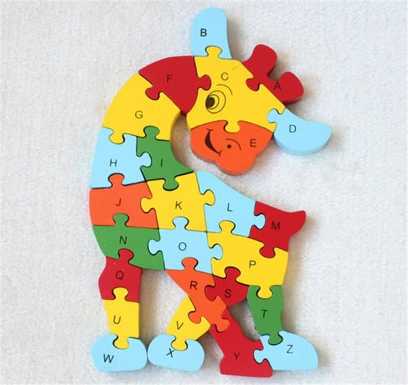 Ahşap Puzzle  Yavru Zürafa Figürlü Yapboz