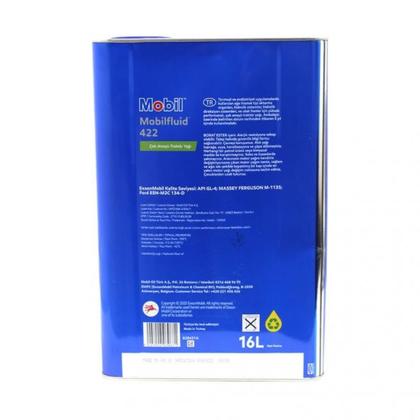 Mobil Mobilfluid 422 16 Lt Yüksek Performanslı Traktör Yağı - 4
