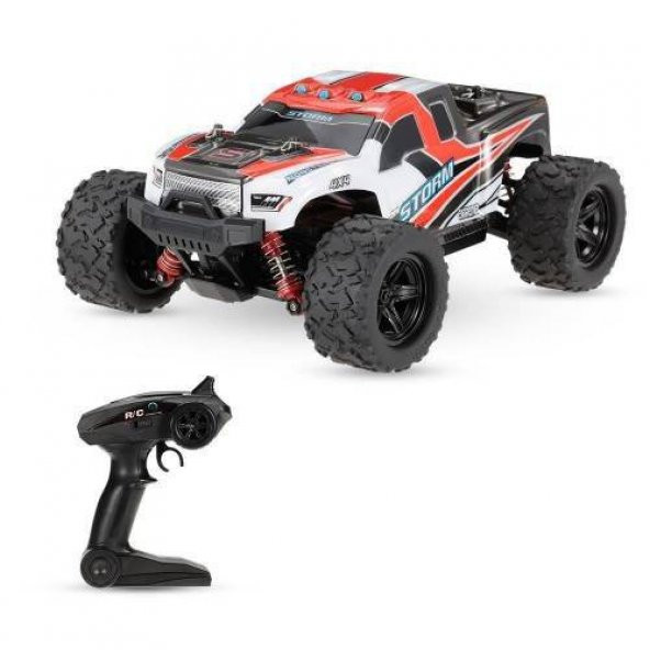 Uzaktan Kumandalı 4x4 Şarjlı 40 Km/H Canavar Jeep 1:18 Kırmızı - 1