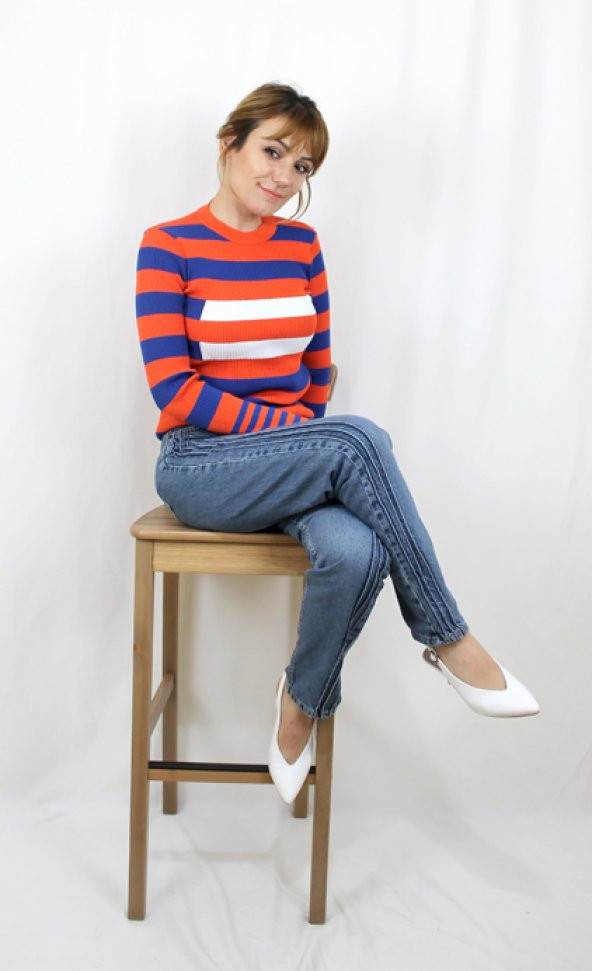 Mom Jean Yanı Şeritli - 3