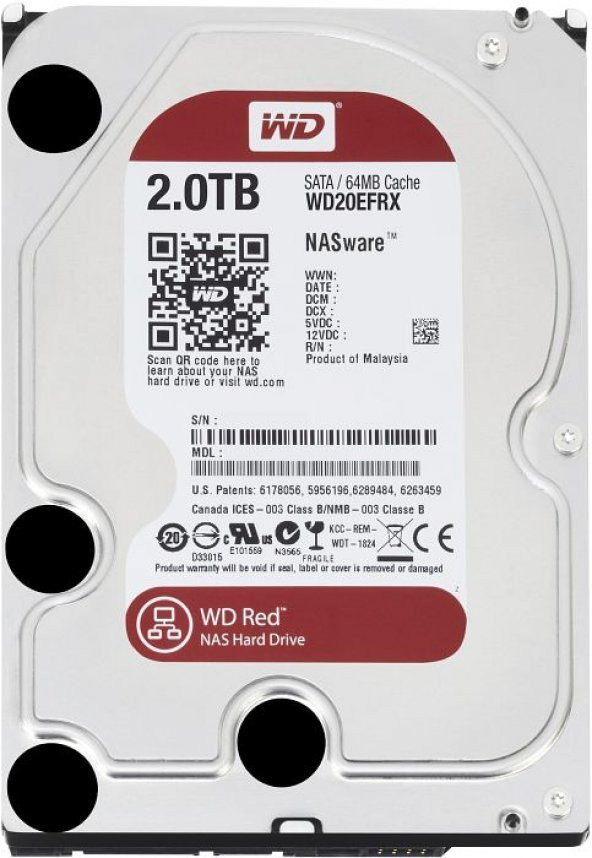 WD 2TB RED 3,5" 64MB 5400RPM WD20EFRX