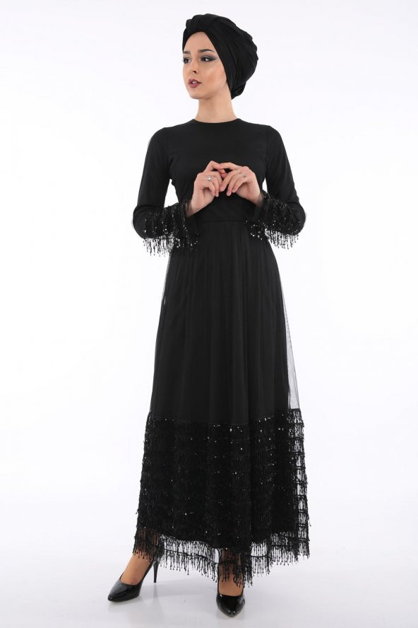 LOREEN Kadın Siyah Abiye Elbise