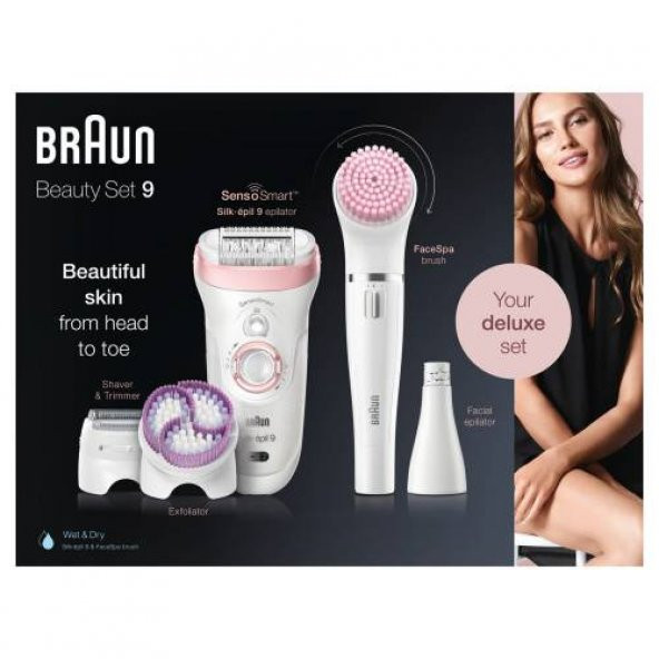 Braun Silk Epil 9 9/975 Beauty Set SensoSmart Islak ve Kuru Epilatör