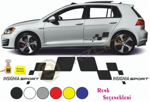 Erzline Opel İnsignia Yan Sport Oto Sticker Sağ Sol 28x10cm