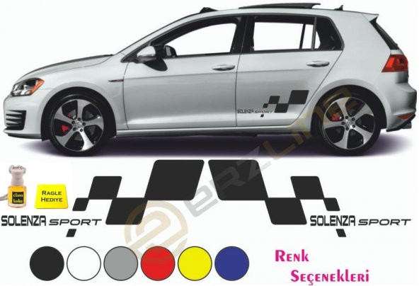 Erzline Dacia Solenza Yan Sport Oto Sticker Sağ Sol 28x10cm