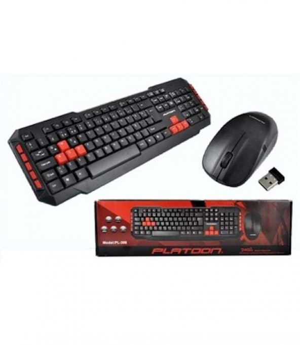Platoon PL-398 USB Kablosuz Wireless Multimedia Klavye Mouse Set Oyunculara Özel