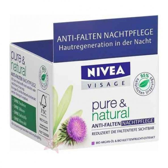 Nivea Vısage Pure&Natural Kırışık Karşıtı Gece Krem