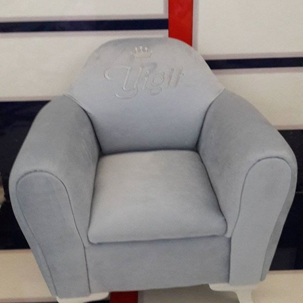 İsme Özel Nakışlı Çocuk Koltuğu Gri - 2
