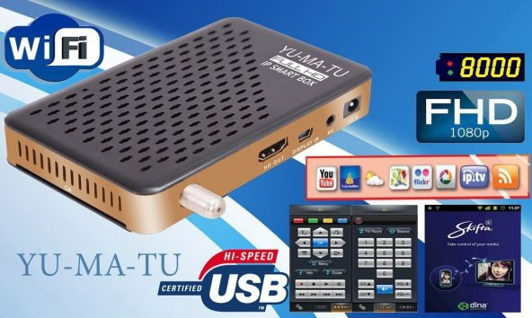 Full HD Yumatu Wi-Fili Mini Uydu Alıcısı - 2019 En Yeni Sürüm - 1