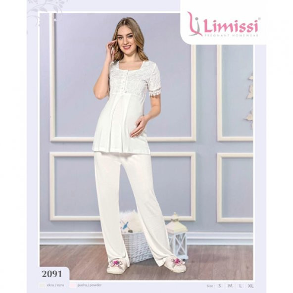 Limissi 2091 Pijama Takımı Ekru - L