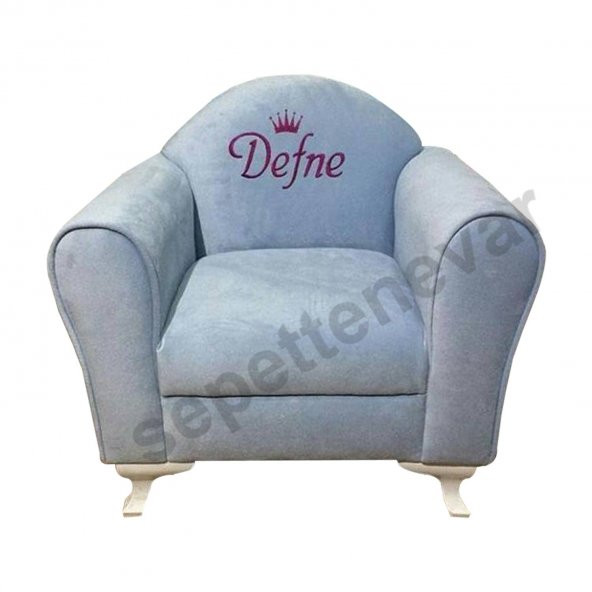 İsme Özel Tekli Çocuk Koltuğu Buz Mavisi - Büyük Boy