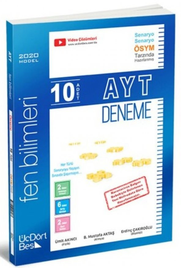 ÜçDörtBeş AYT Fen Bilimleri 10 Lu Deneme 2021 - 2