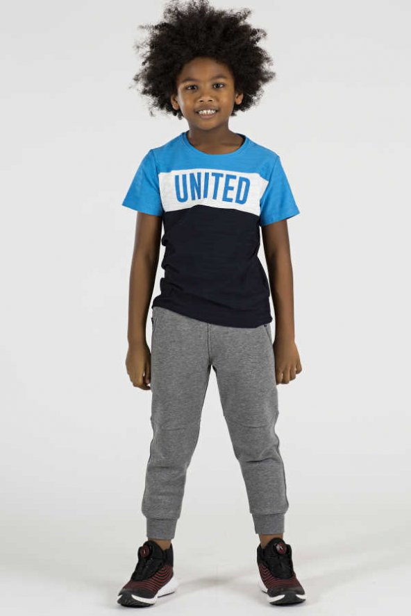 Tommy Life Basic United Saks Mavi Çocuk Tshirt