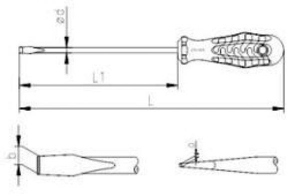 İzeltaş Düz Uçlu Tornavida Kraft Seri 6X150 - 3