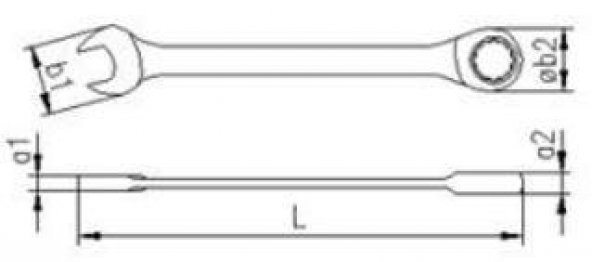 İzeltaş Mafsallı Cırcır Kombine Anahtar 13mm - 2