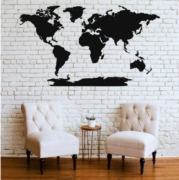 World map 5 parts - Metal Poster