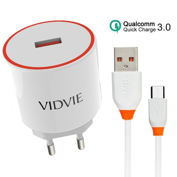 Vidvie PLE210Q 5V-3A/9V-2A/12V-1.5A Quick Charge 3.0 Micro USB Hızlı Şarj Cihazı