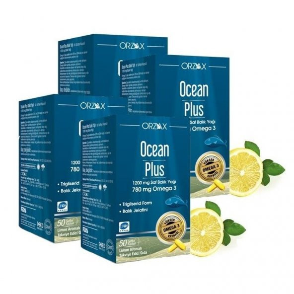 Ocean Plus 1200 Mg Omega 3 Saf Balık Yağı 50 Kapsül - 4 Adet