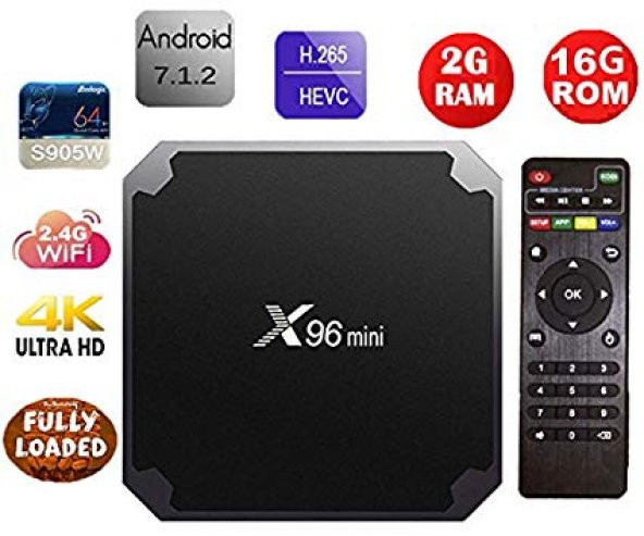 x96 Mini S905W 7.1 4K UltraHD Android TV Box 16 GB ROM 2 GB RAM
