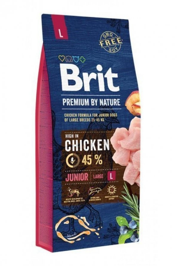 Brit Premium By Nature Büyük Irk Tavuklu Yavru Köpek Maması 15 Kg