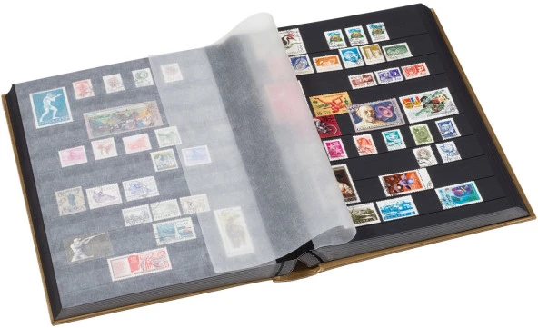 Leuchtturm Pul Defteri METALİK DELUXE S64, A4, 32 Yaprak, 64 Sayfa, Siyah Zemin - 2