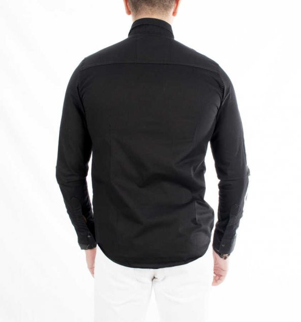 DeepSEA Önü Modelli Kolları Yazı Şeritli Kanvas Erkek Gömlek 1803 - 9