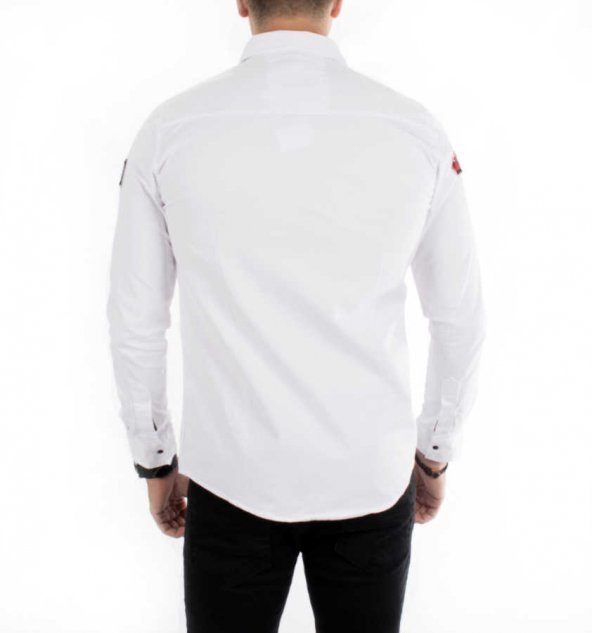 DeepSEA Kolları ve Önü Armalı Çıtçıtlı Spor Kanvas Erkek Gömlek 1 - 6