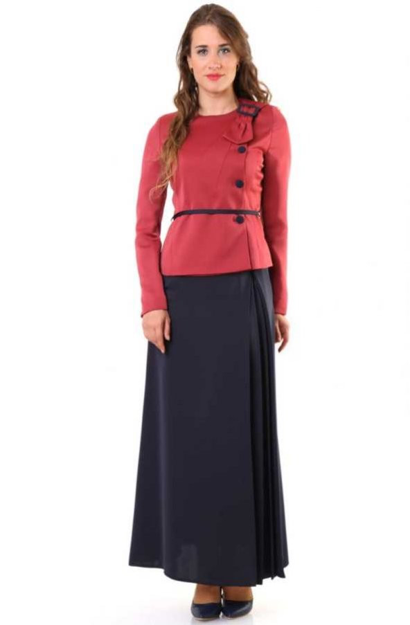 Tuğba Etek-Ceket Takımı D7324 Lacivert - 1
