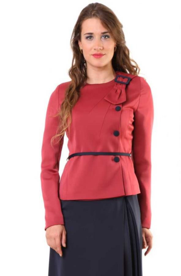 Tuğba Etek-Ceket Takımı D7324 Lacivert - 2