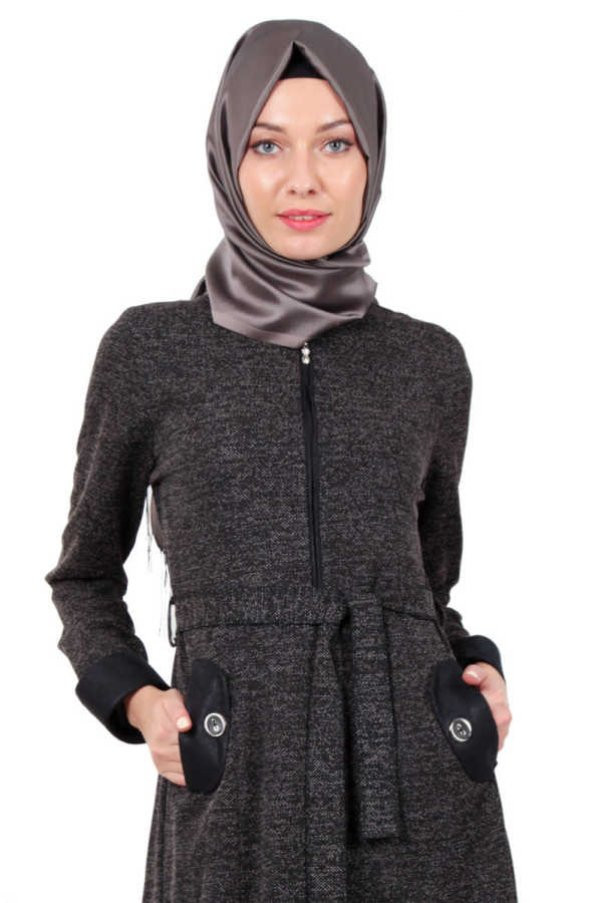Mevsimlik Şeritli Spor Ferace 0071 Siyah - 2