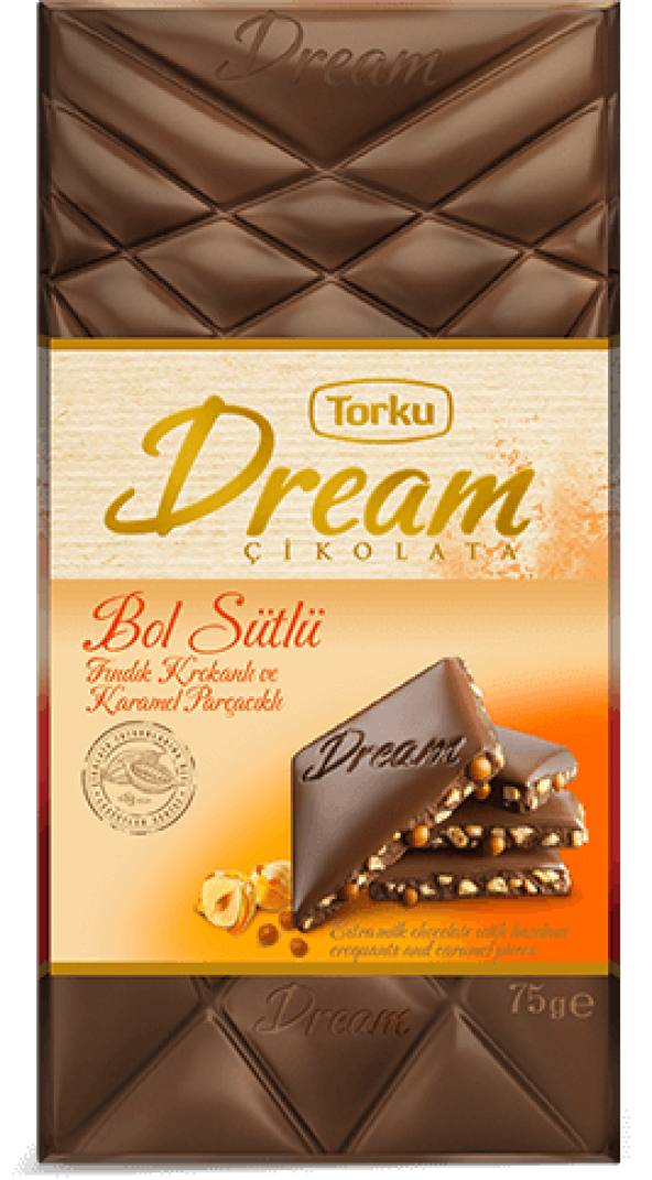 Torku Dream Fındık Krokanlı Sütlü Çikolata 75 Gr