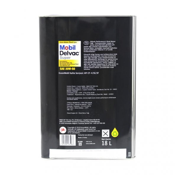 Mobil Delvac Super 20W-50 18 Lt Ağır Dizel Araç Motor Yağı - 3