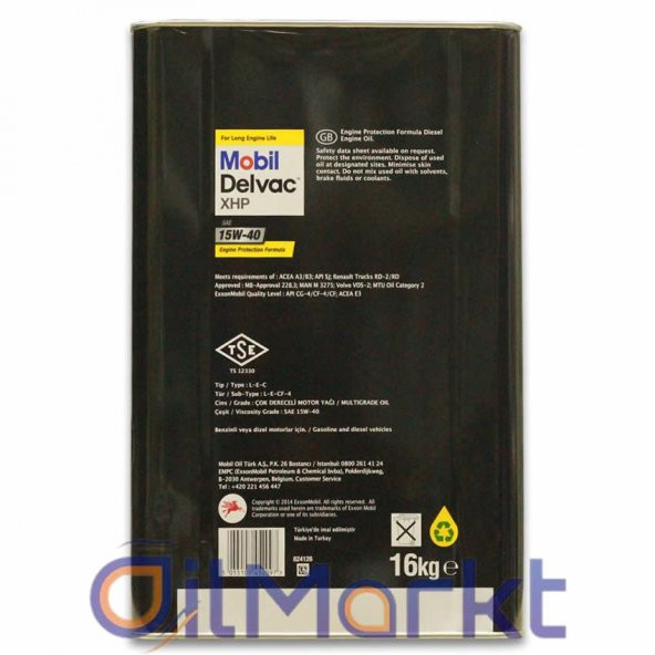 Mobil Delvac XHP 15W-40 16 Kg Yüksek Performanslı Dizel Motor Yağı - 2
