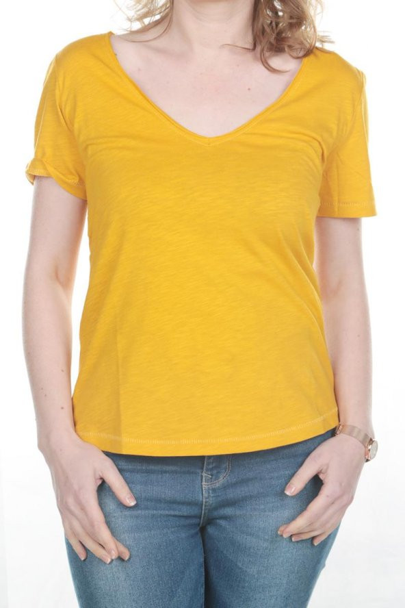 ONLY KADIN GENİŞ V YAKA TSHİRT 15180561 - 11