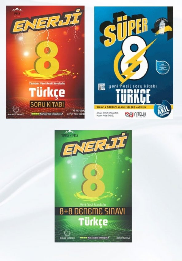Süper Enerji 8. Sınıf Türkçe Soru Bankası ve Deneme Seti Nitelik Yayınları ve Palme Kitabevi