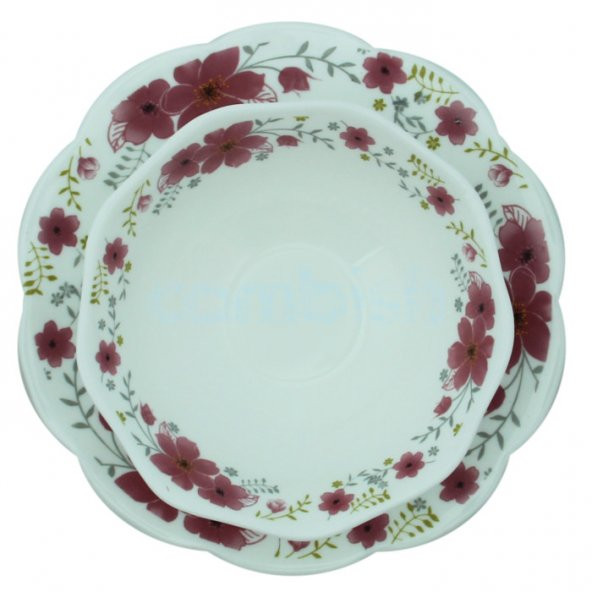 Porgold 24 Parça Yemek Takımı Kırmızı - 1