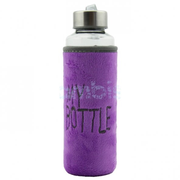 My Bottle Peluş Kılıflı Cam Matara Mor - 2