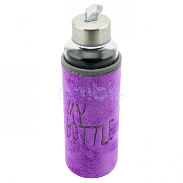 My Bottle Peluş Kılıflı Cam Matara Mor - 3