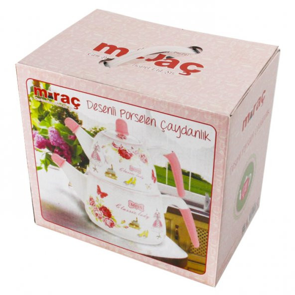 Miraç Desenli Porselen Çaydanlık - Mavi - 3