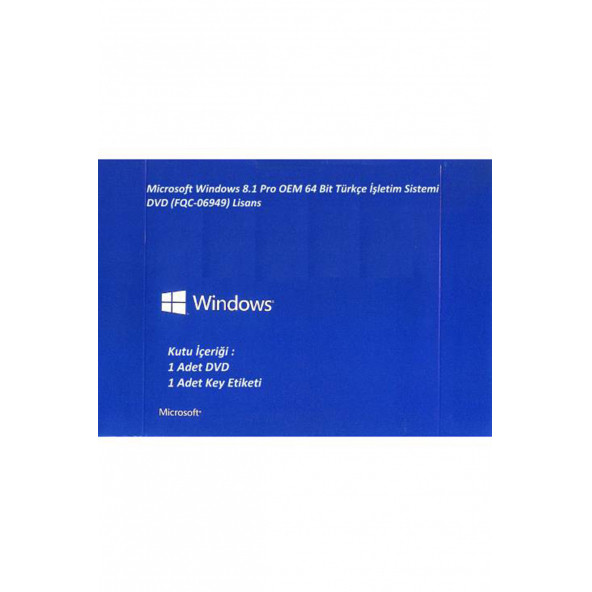 Microsoft Windows 8.1 Pro Oem 64 Bit Türkçe İşletim Sistemi DVD (FQC-06949) Lisans - 3