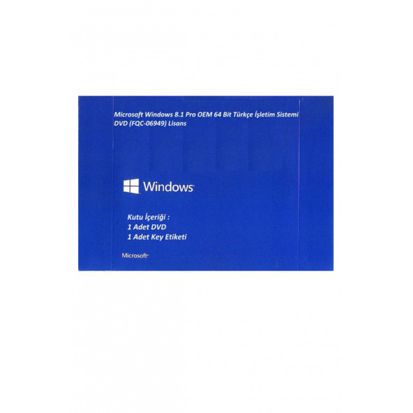 Microsoft Windows 8.1 Pro Oem 64 Bit Türkçe İşletim Sistemi DVD (FQC-06949) Lisans - 4