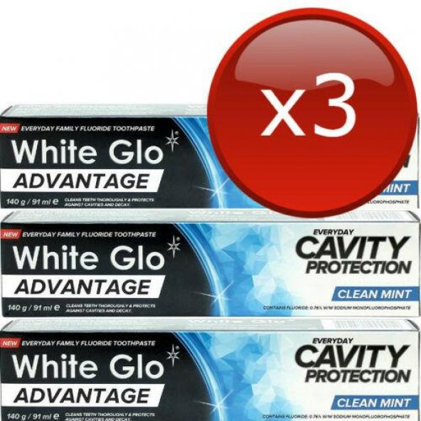 White Glo Advantage Çürük Karşıtı Diş Macunu 91 ml 3lü Eko Set