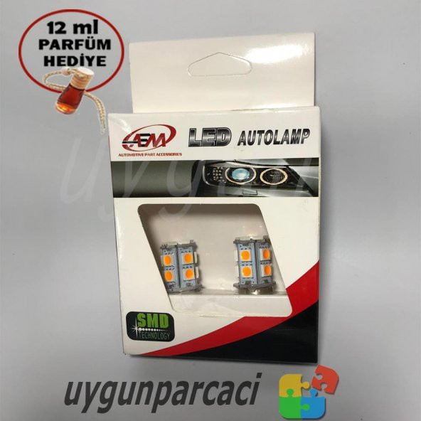 Led Sinyal Ampülü Turuncu Renk 13 Ledli - Oto Parfüm Hediye !!! - 3